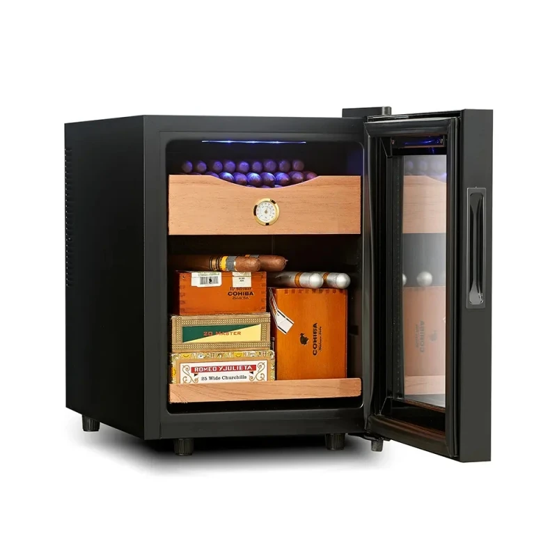 

Vanace Высокое качество 23L сигарный шкаф хьюмидор регулируемый термостат мини-холодильник для сигар с ящиком из испанского кедра