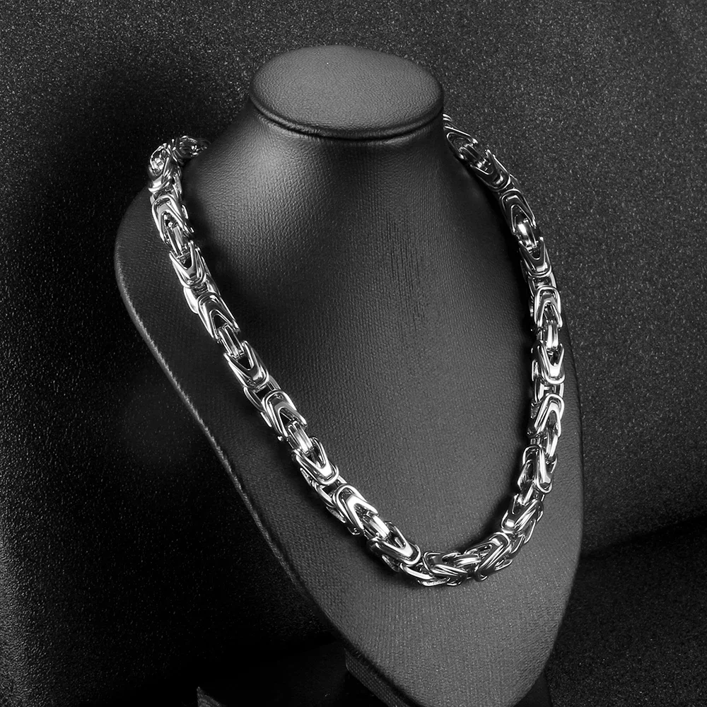 

Stainless Steel Byzantine Chains Necklaces For Men Women Gold Silver Color Hip Hop Necklaces Party Jewelry Gift Hot Sale NEW