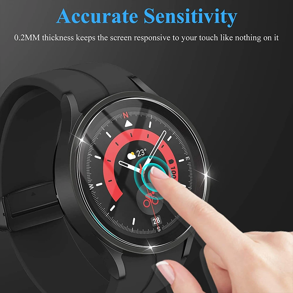 Tempered Glass for Samsung Galaxy Watch 5/pro/4 44mm 40mm Waterproof Anti-Scratch Screen Protector Galaxy watch4 Watch5 45mm