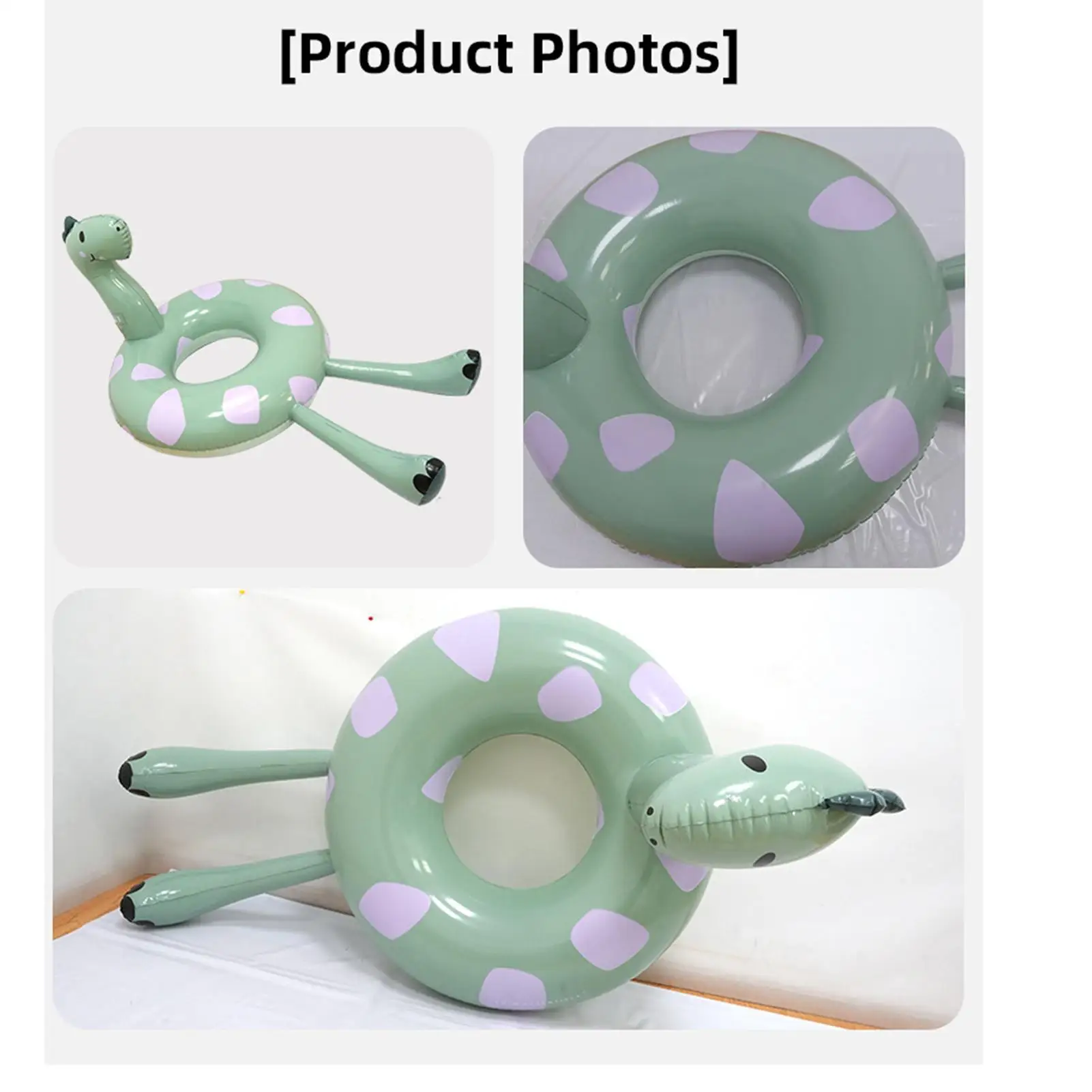 

Dino Pool Float High Load-Bearing PVC Blow Up Raft Inflatable Swim Ring For Lake Lounging Beach Games Water Party Festive