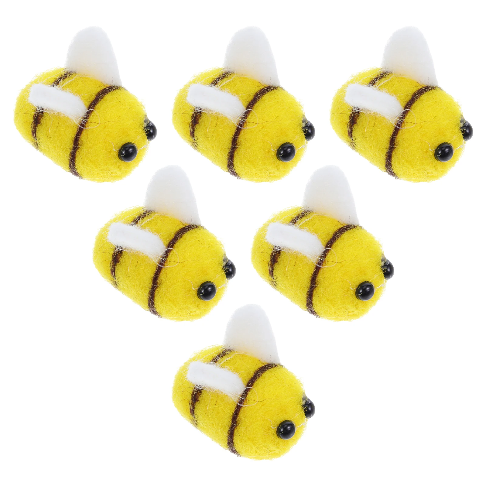

6pcs Wool Felt Bees Craft DIY Hair Clips Accessories Mini Bees for Crafts Cute Bee Figurines Bee Ornaments Soft Felt