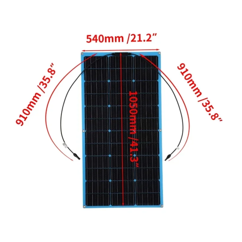 110W 220W Solar Panel Kit 18V Flexible Monocrystalline Solar Cells Power Charger for Outdoor Camping Yacht Motorhome Car RV Boat