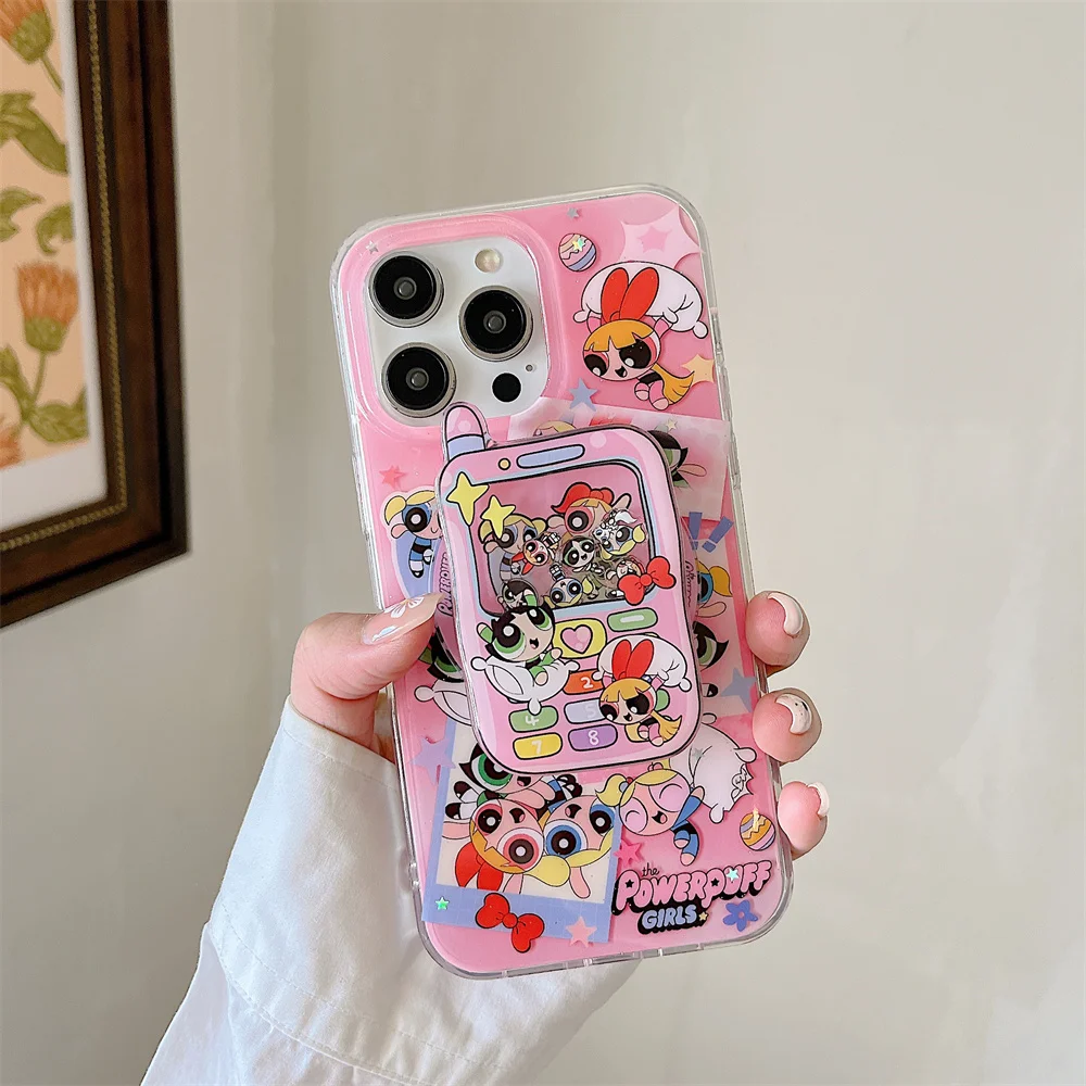 

Cute cartoon magnetic stand shockproof cover for iPhone 15 14 16 promax 15 pro Fundas with girls new phone case protective cover