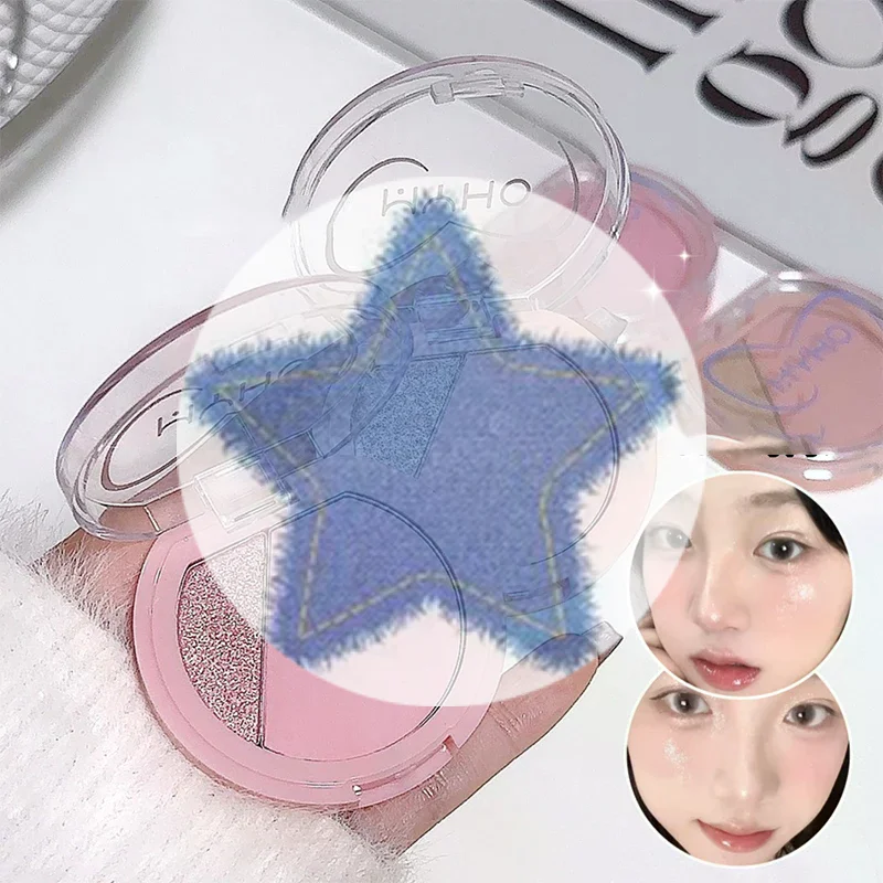 [MYHO 2-in-1 Blush Matte Natural Tender Delicate Cheek Color Pearlescent Highlight Brightening Face Waterproof Facial Contouring