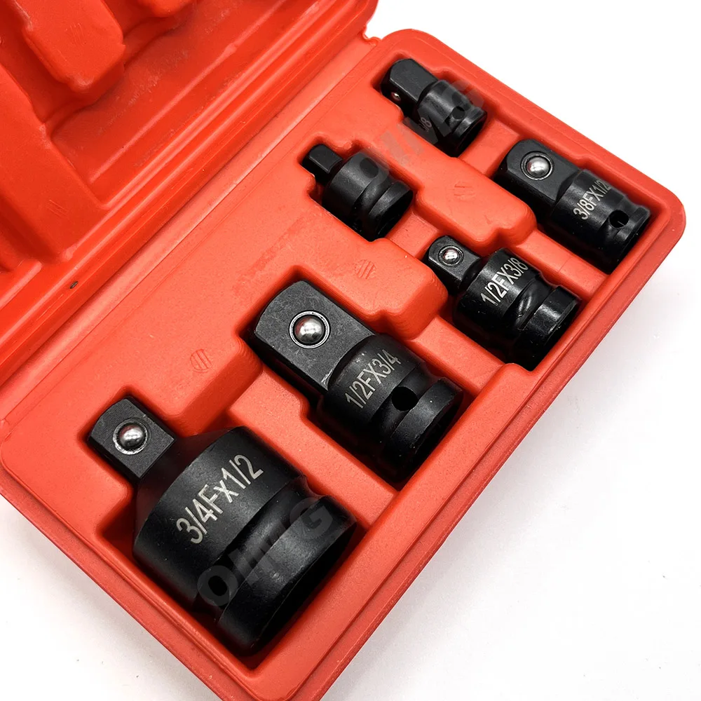 

6Pcs Ratchet Wrench Socket Adapter 1/4" 3/8" 1/2" 3/4" Square Drive Adaptor Reducer Set Impact Driver Wrench Converter