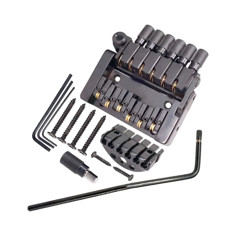 Headless For Electric Guitar for bridge System with Tremolo Bar Adjustable Saddle Rollers Lock Nut and Complete Mounting Screw