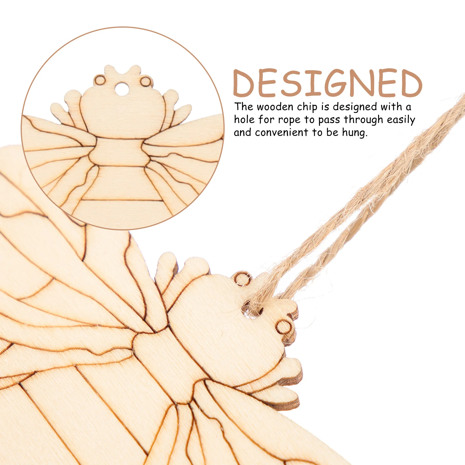 

50 set Bee Shape Wooden Cutouts Unfinished Diy Wood Pieces For Kids Painting Craft Graffiti Accessories Blank Slices