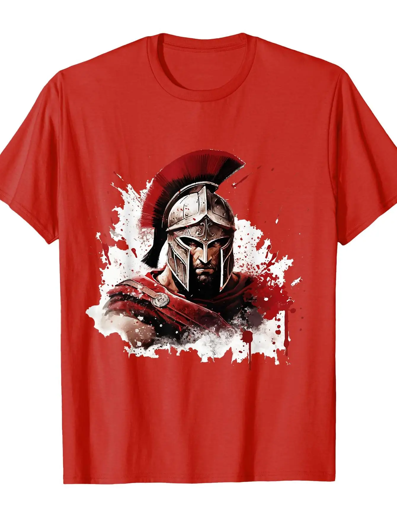 Spartan Helmet Gladiator Leonidas 300 Spartan T-Shirt 100% Cotton O-Neck Short Sleeve Summer Casual Mens T-shirt Streetwear view 3