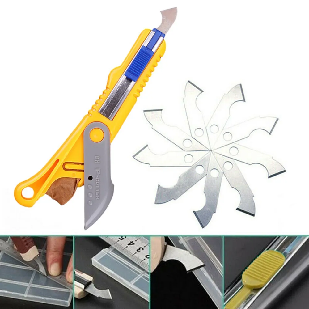 1Pc Cutter With 10 Blades 16x3.5cm For Acrylic Plastic Sheet Plexiglass Cutter Metal Accessories Precision Cutting Tools