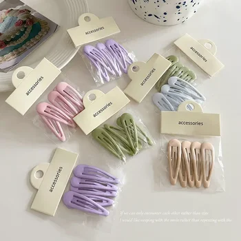 5 יחידות קליפס לשיער שבור בצדדים חמודים לילדים, עשויים מחומר מתכת אופנתי, בצבע ילדה, קישוט לשיער 2024