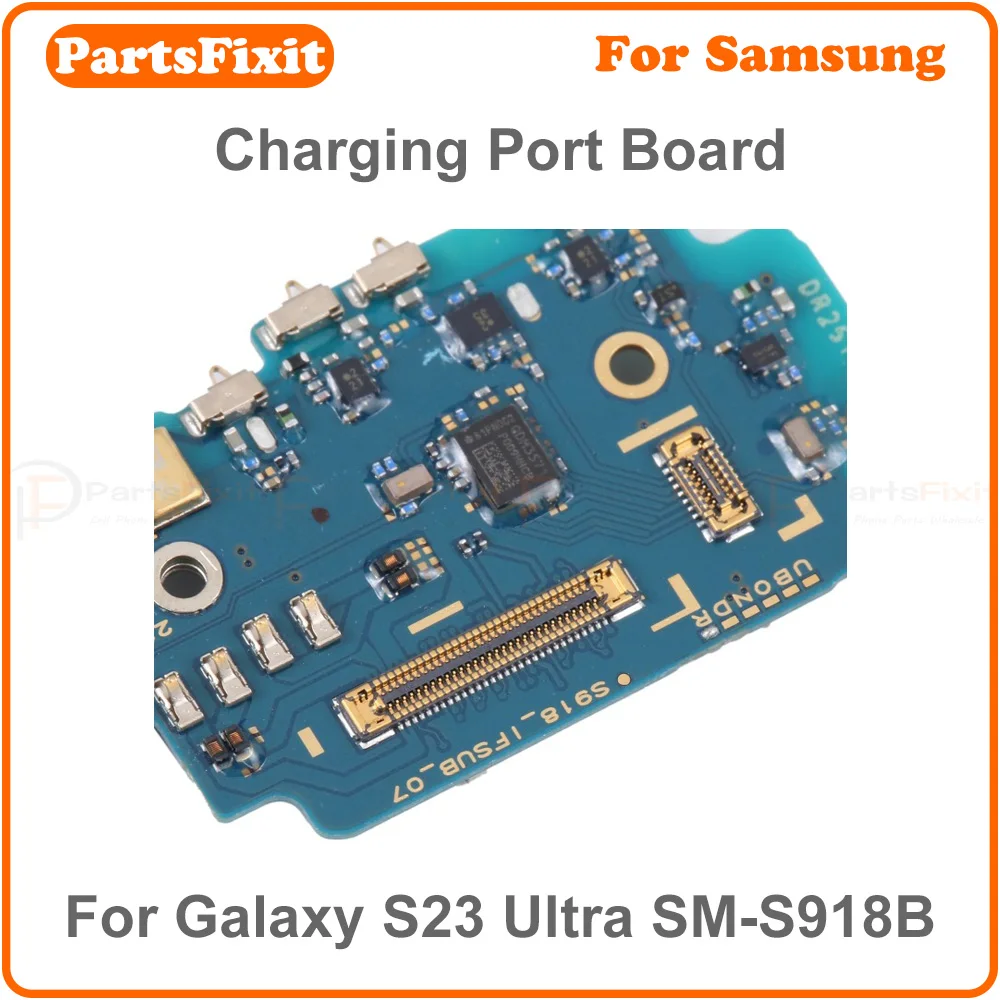 Oryginalna płytka portu ładowania z czytnikiem kart SIM do Samsung Galaxy S23 Ultra SM-S918B, zamiennik płytki portu ładowania — zdjęcie produktu 5