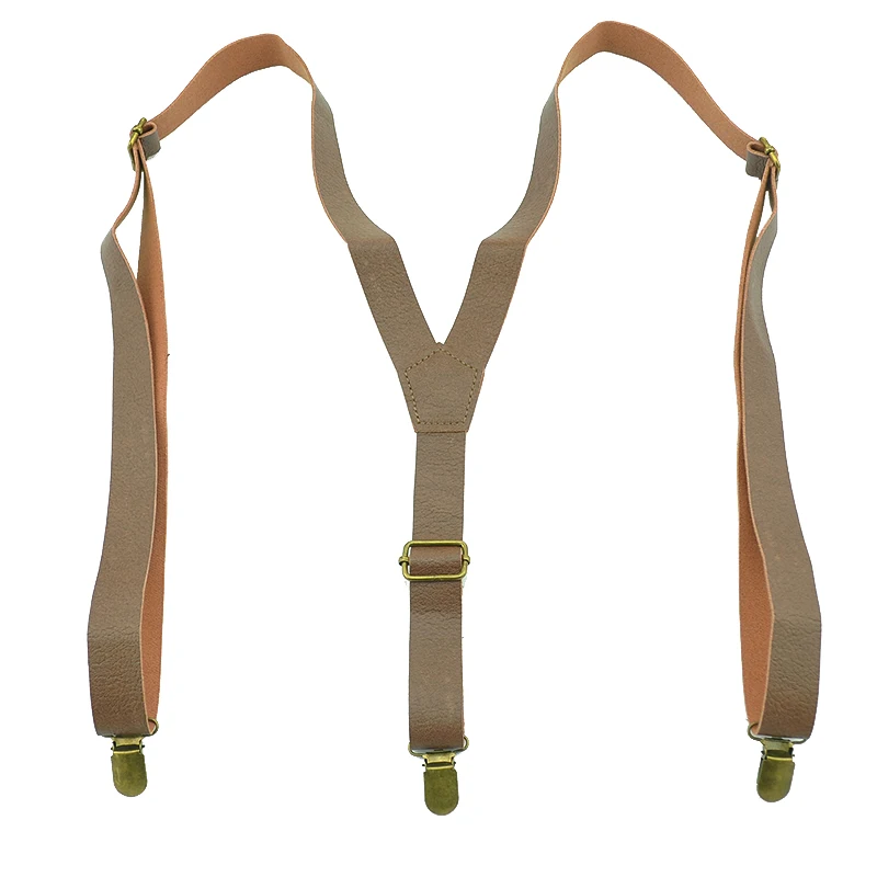 عالية الجودة بولي Leather الأشرطة الجلدية 4 ألوان الحمالة للرجال النساء كليب على الأقواس مطاطا سليم Y-الظهر الحمالات حزام بالجملة #6