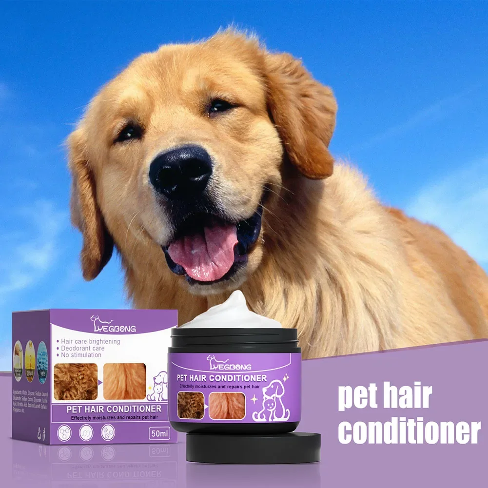 50ml Non-Knotted Pet Hair Care Cream Moisturizes Care Pet Hair Conditioner Dry Skin Pet Hair Conditioner for Pet Fur Hair Dogs