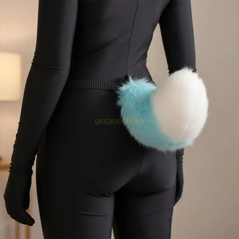 31BF الفراء فو الثعالب زي ذيل الكبار/في سن المراهقة تأثيري هالوين عيد الميلاد حفلة زي القطط الكلب الذئب ليوبارد الذيل كليب على #5