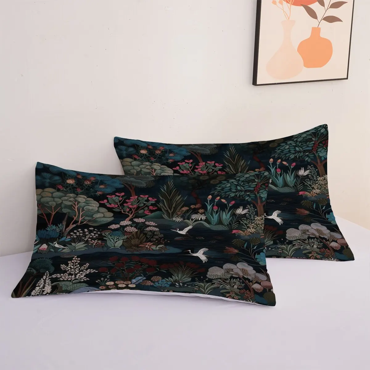 flying on the water  Duvet size  lotus blooming  1 duvet cover and 2 pillowcases (without blankets)