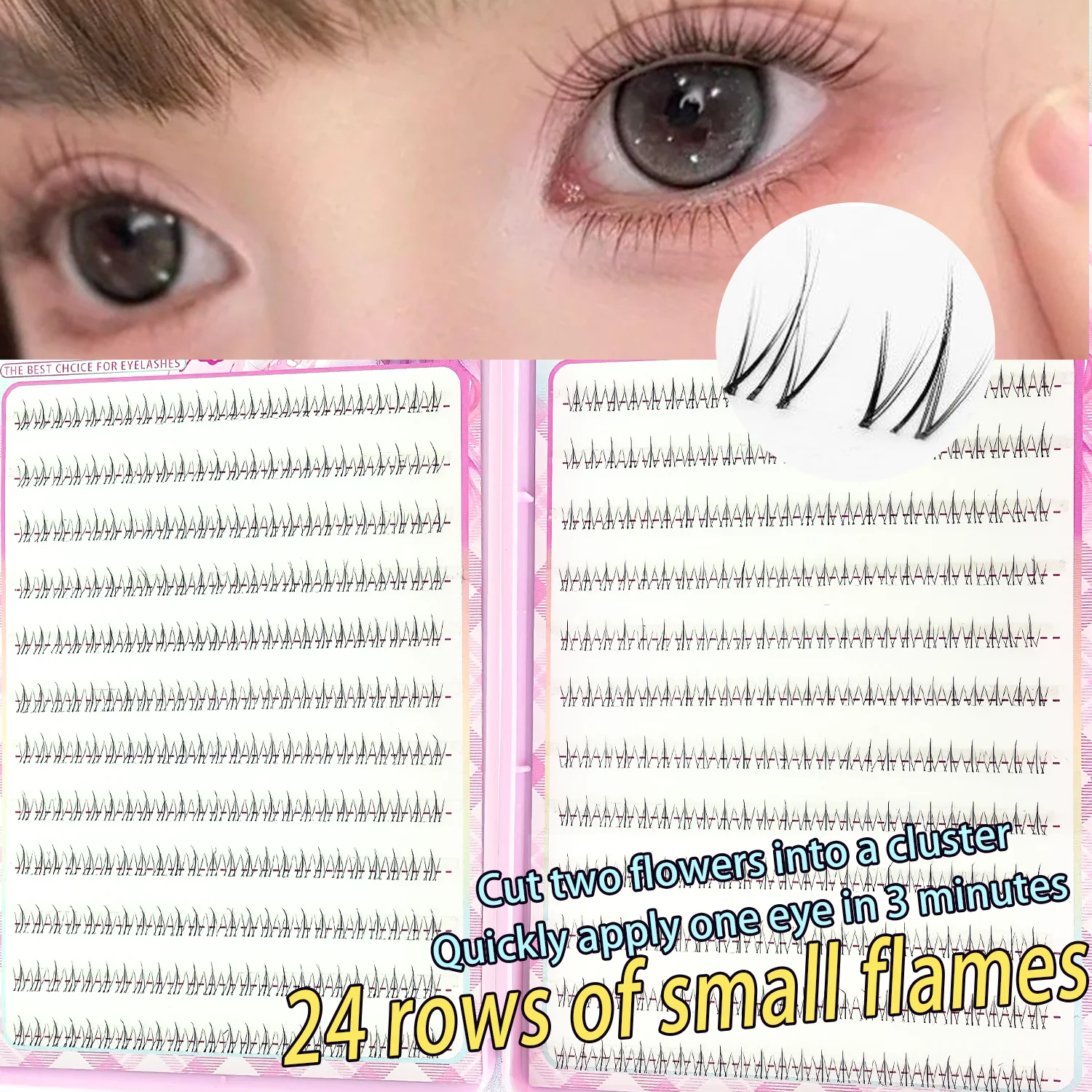 Kleine, flammenfreie, klebefreie untere Wimpern, natürlicher Look, kein Kleber, leicht anzuwenden, anfängerfreundlich, weich und bequem, wiederverwendbar – Detail 3