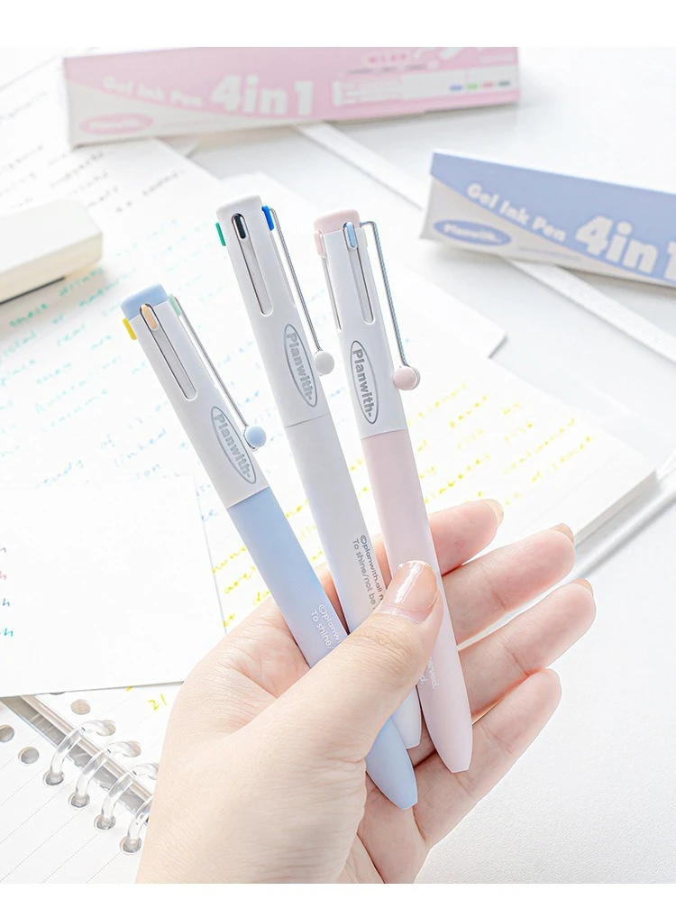 1 x Gelstift, mehrfarbiger Stift mit hohem ästhetischem Wert und mehreren Farben in einem, neutralem Stift, spezieller Markierungsstift für Notizen – Detail 17