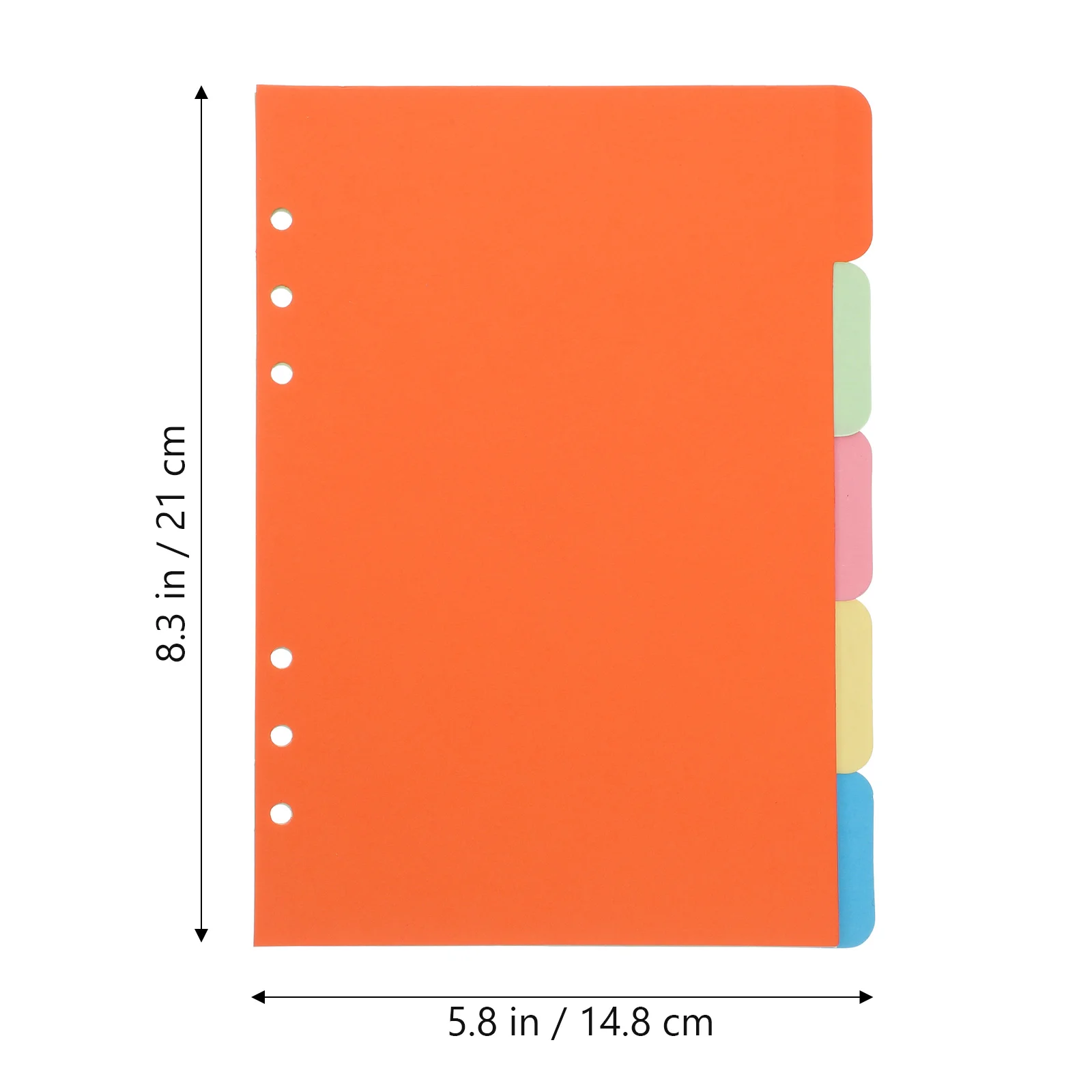 2 Sets 5 Colors Tab Dividers A5 Index Classified Lables 6-Holes Colorful Filler Project Sorter Pages for Ring Binders Planner No