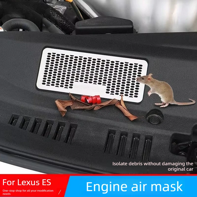 

Для Lexus ES200 260 300h ES 2018-2025: Модифицированная защитная сетка для воздухозаборника двигателя (от насекомых, грызунов, пыли), из нержавеющей стали, предотвращающая засорение. Инструменты для установки.