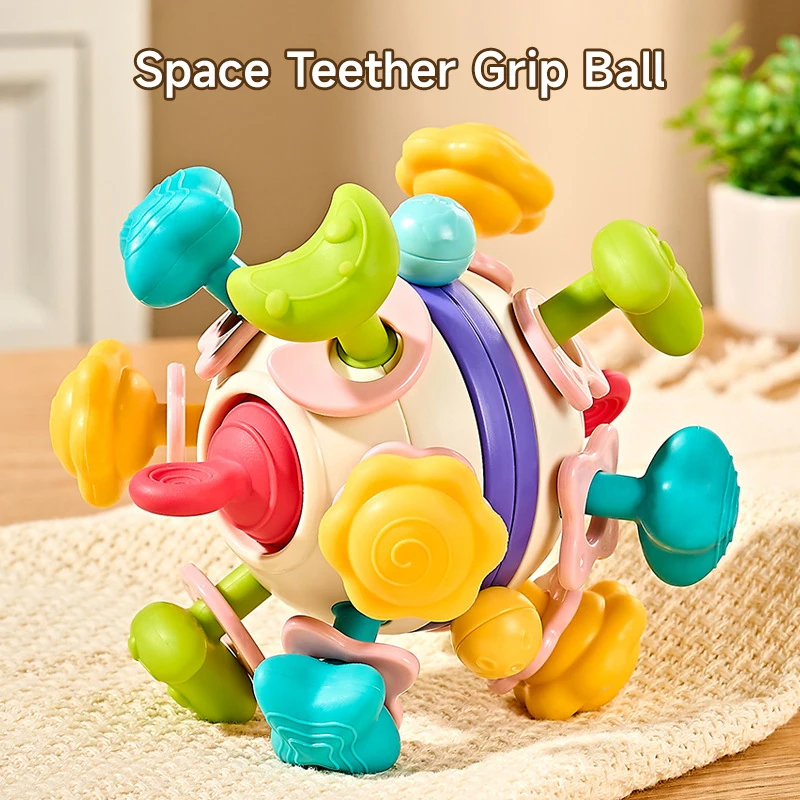 Montessori เด็กปริศนาการศึกษา Sensory ของเล่นเด็ก Grip Ball Rattle Ball ของเล่นเด็กฟัน Remission ความวิตกกังวลของเล่น