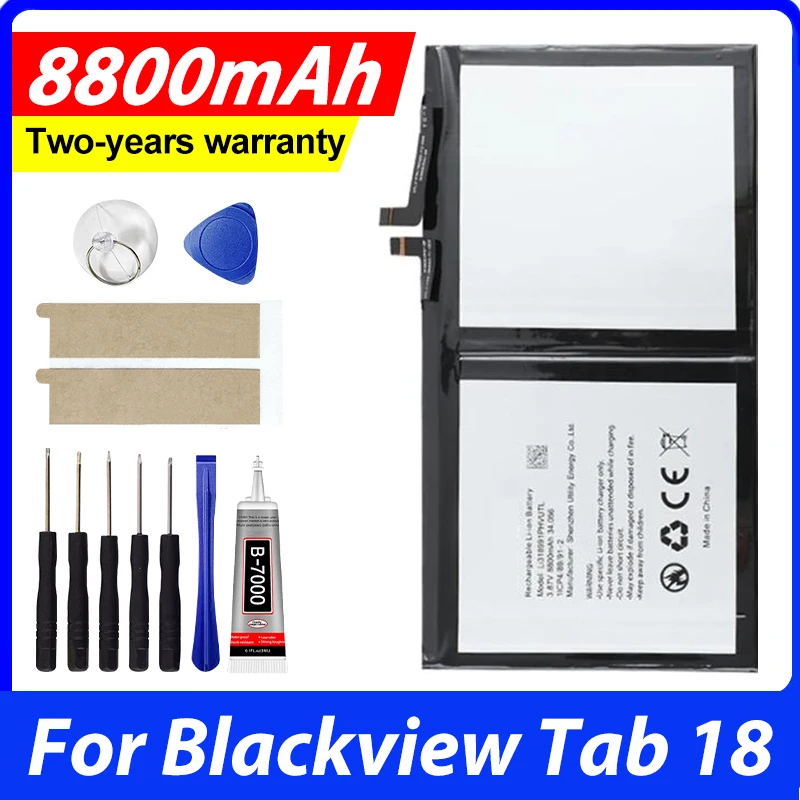 Brand New Li318991PHVUTL Battery 8800mAh For Blackview Tab 18 Tab 12 Bateria With Tools