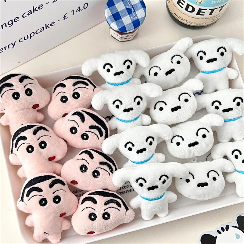 Crayon Shin-chan Kawaii Pluche Pop Hanger Nohara Shiro Leuke Cartoon Zacht Speelgoed Sleutelhanger Tas Accessoires Sleutelhanger Gift Groothandel