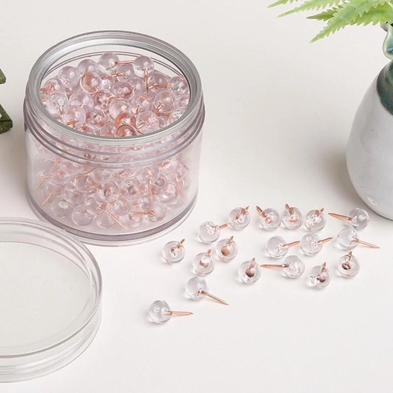 حزمة من 100 روز الذهب إبهام الإبهام دبابيس محددة للوحات النشرات والحرف اليدوية