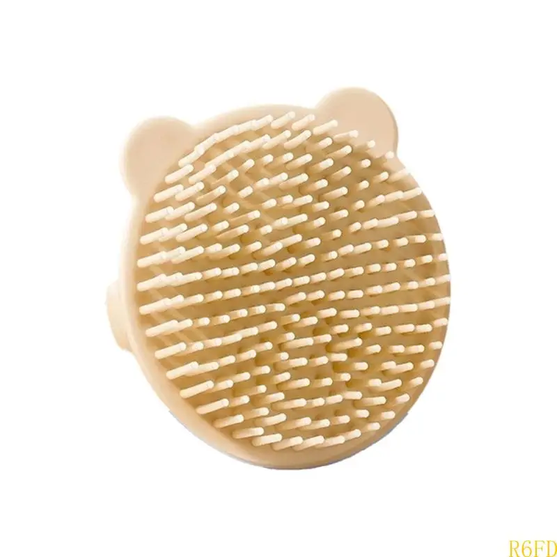 Soft Silicone Baby Hair Brush with Gentle Bristles for Infant Scalp Massage and Bath Time Comfort Lovely Bear Design