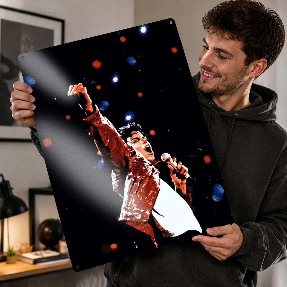 Michael Jackson Performance Aluminum Poster Customized Metal Sign Pop Tribute Wall Art Suited To Living Rooms And Music Lovers