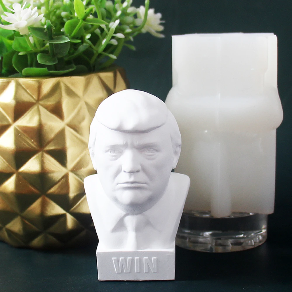 US President Trump's Character Image Silicone Mold April Fool's Day Gift Candle Gypsum Mould Statue Handicraft Professional