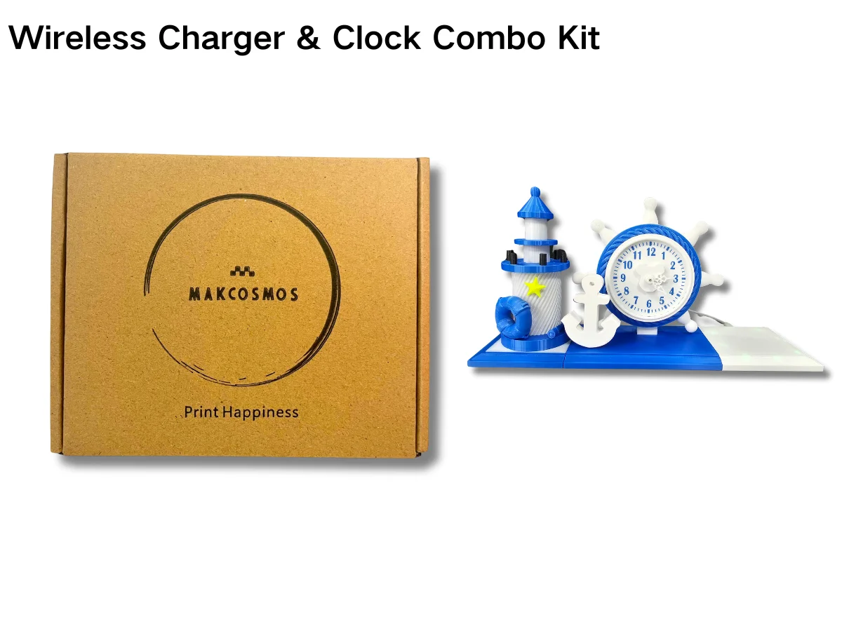 Makcosmos creative model phone charger clock combo kit by 3d printing charger hardware component clock mechanism set maker kit