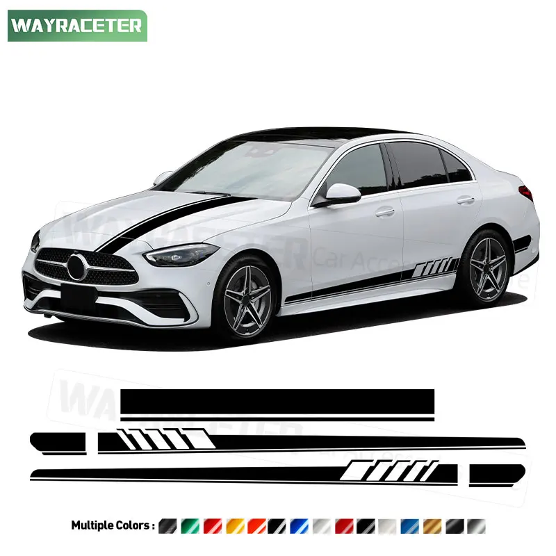 Edition 1 Door Side Stripes Hood Bonnet Line Sticker For Mercedes Benz W206 C Class 2022 2023 2024 C63 AMG S206 C43 Accessories