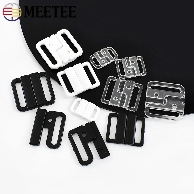 10/20Sets 10/15/20/25mm Plastic Buckle for Bra Bikini Underwear Resin Front Closure Clasp Snap Button DIY Sewing Accessories