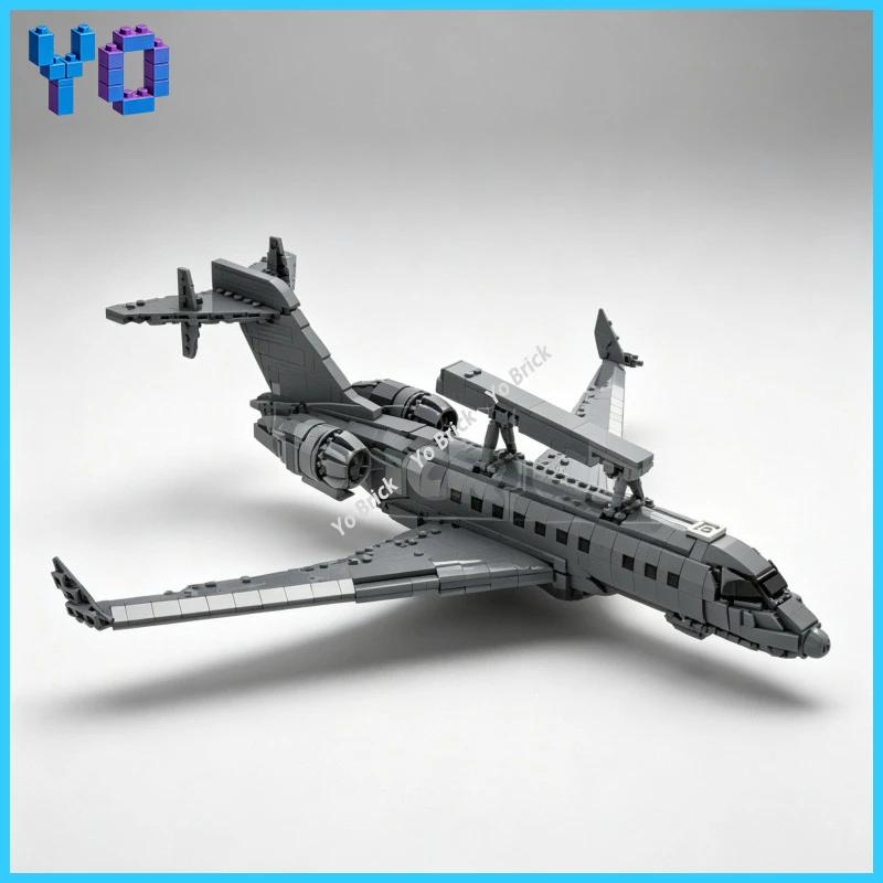 Realistic Swinging Spy Plane Building Block Set with Balanced Beam Radar Surveillance Aircraft, Small Particle Desk Decor Toy