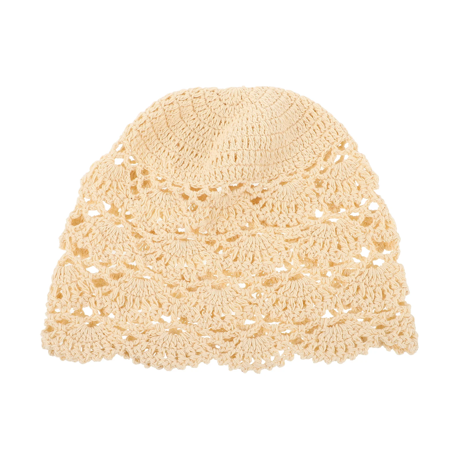 Vintage Turban Casual Cap Cotton Beanie for Women Elegant Tea Hats Hollow Out Crocheted