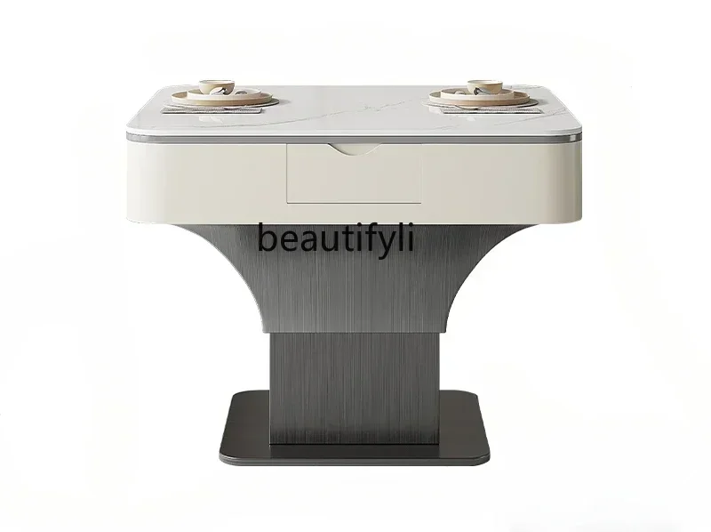 

LXNew style Three-in-one lifting coffee table dining table modern home multifunctional rock slab mahjong tableSSS