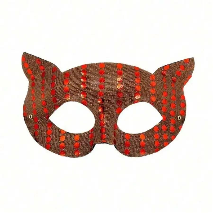 

Sequins Cat Half Face Mask For Adult Party Costume Makeup Prop