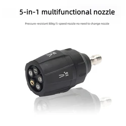 Multifunctional 5 in 1 Quick Connect AdapterHigh Pressure Turbine Nozzle Adapter High Pressure Washer Nozzles