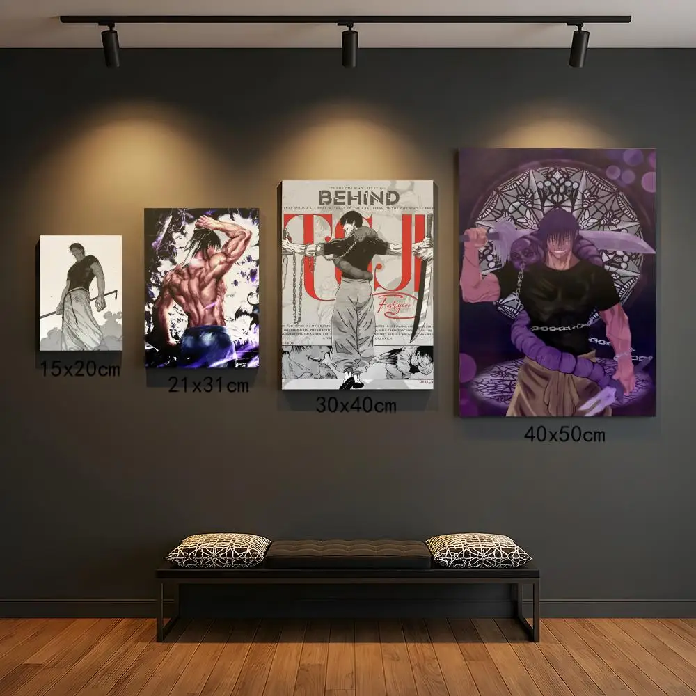Kaisen Fushiguro Toji Anime-Poster, hochwertige HD-Wanddekoration mit Selbstklebefolie – zum Abziehen und Aufkleben, rückstandsfrei