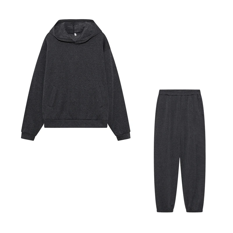 2026 Trend Lässige Mode Verdickter Langarm-Pullover und Hose Zweiteiliges Set mit Kappe für Damen – Detail 26