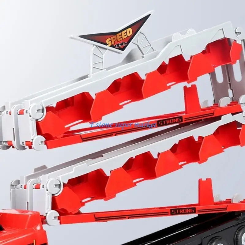 

090B Transport Car for Carrier Truck Toy with 8 Alloy Car Gift for Boys and Girls