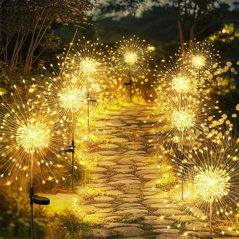 

1/2/4Pcs Solar LED Firework Fairy Light Outdoor Garden Decoration Lawn Pathway Light For Patio Yard Party Christmas Wedding