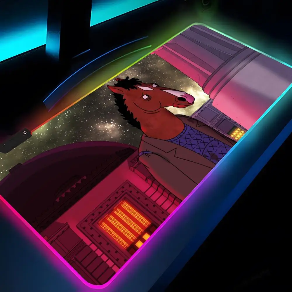 

Коврик для мыши B-BoJackS HorsemanS Rgb Xxl, коврик для ноутбука, игровой коврик для мыши с подсветкой клавиатуры, настольные Коврики для девочек