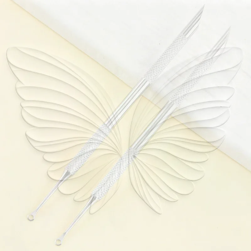 Dual-Function Cuticle Pusher With Scraper Stainless Steel Easy Clean Nail Tool for Beginner Manicurist Daily Nail Grooming