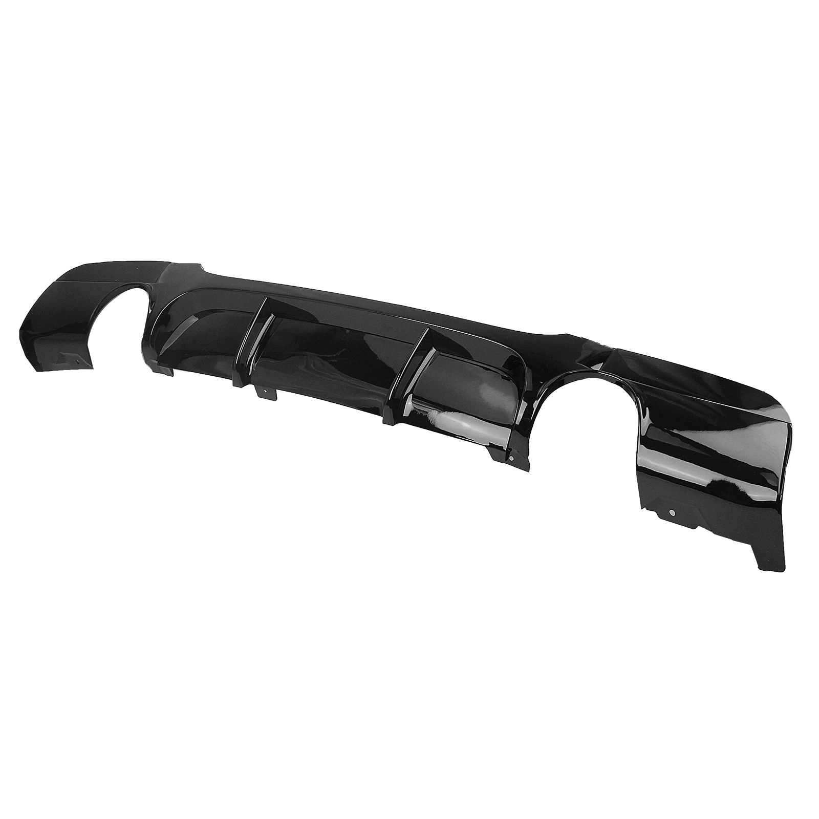 Gloss Black Car Rear Bumper Lip Boot Dual Exhaust Splitter Diffuser Spoiler Plate For BMW E90 E91 M Sport 2005-2012 - view 4