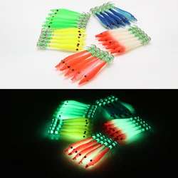 5 pcs 6cm 7cm 9cm 11cm Fluorescent Fishing Lures Squid Hook Jigs Cuttlefish Jigs Bait  Wood Shrimps Sea Fishing Tackle ﻿