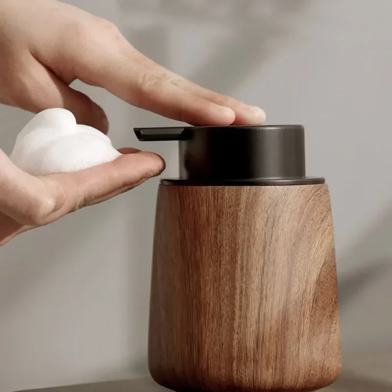 

Флакон-дозатор для пены 300 мл с текстурой под ореховое дерево, для геля для душа, шампуня, антисептика для рук, роскошный дозатор для мыла