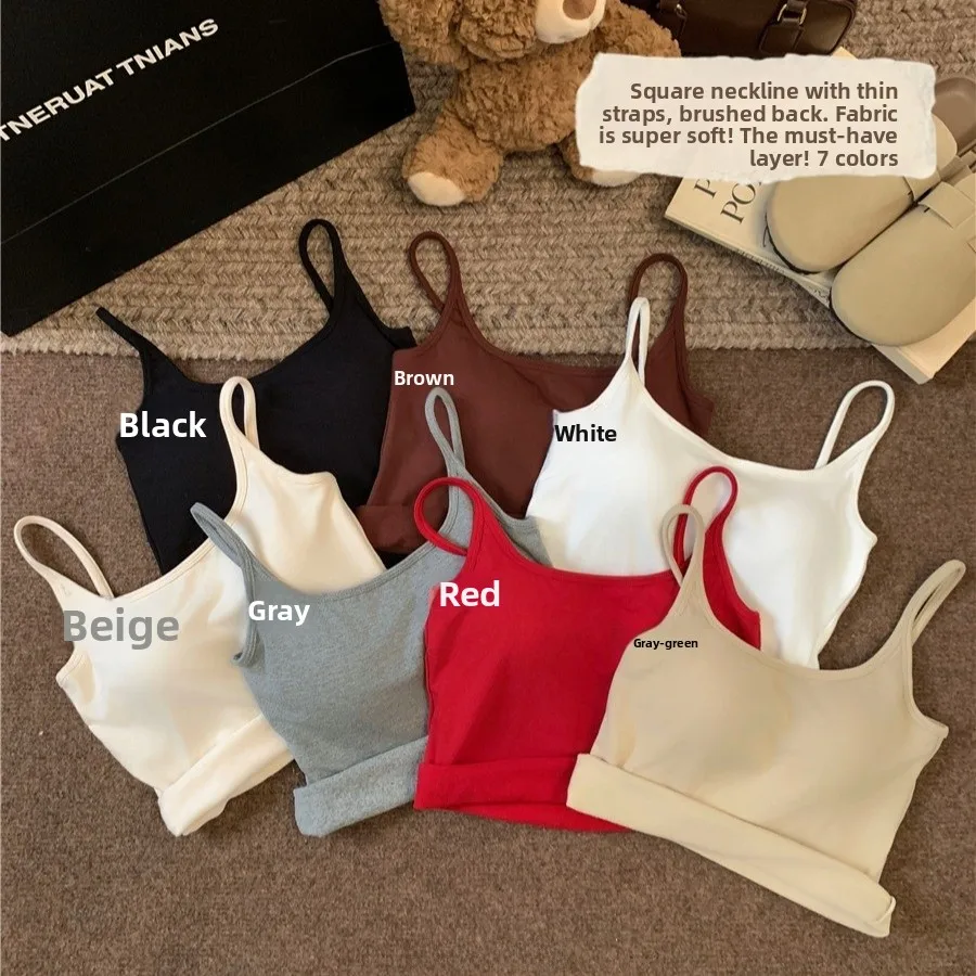 دافئ Fce اصطف سليم صالح Csole تانك الأعلى مع وسادة الصدر ملابس داخلية العصرية غير المتكافئة تصميم القطن الحراري irt للنساء #5