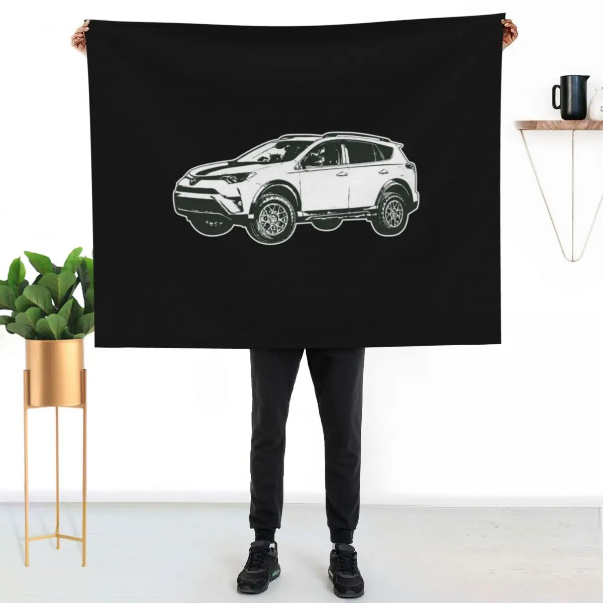 Adventure Lifted Rav 4 Sketch Throw Blanket Shaggy Cute Giant Sofa Furry Extra Large Throw Beach Blankets