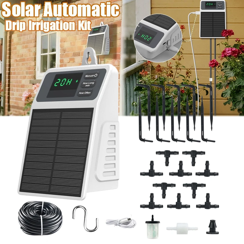 

Система автоматического капельного полива на солнечной энергии для грядок, теплиц, огородов, балконных и подвесных растений